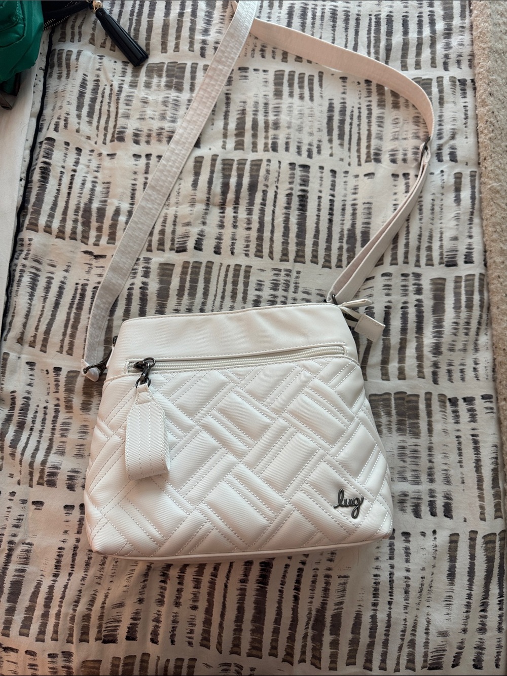 lug Off-White Quilted Crossbody Bag